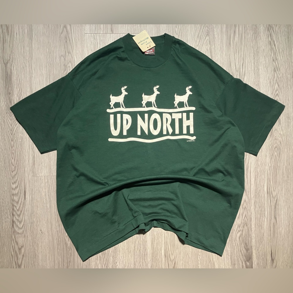 90s Up North' love from Michigan green Graphic T-Shirt made in USA mens XXL